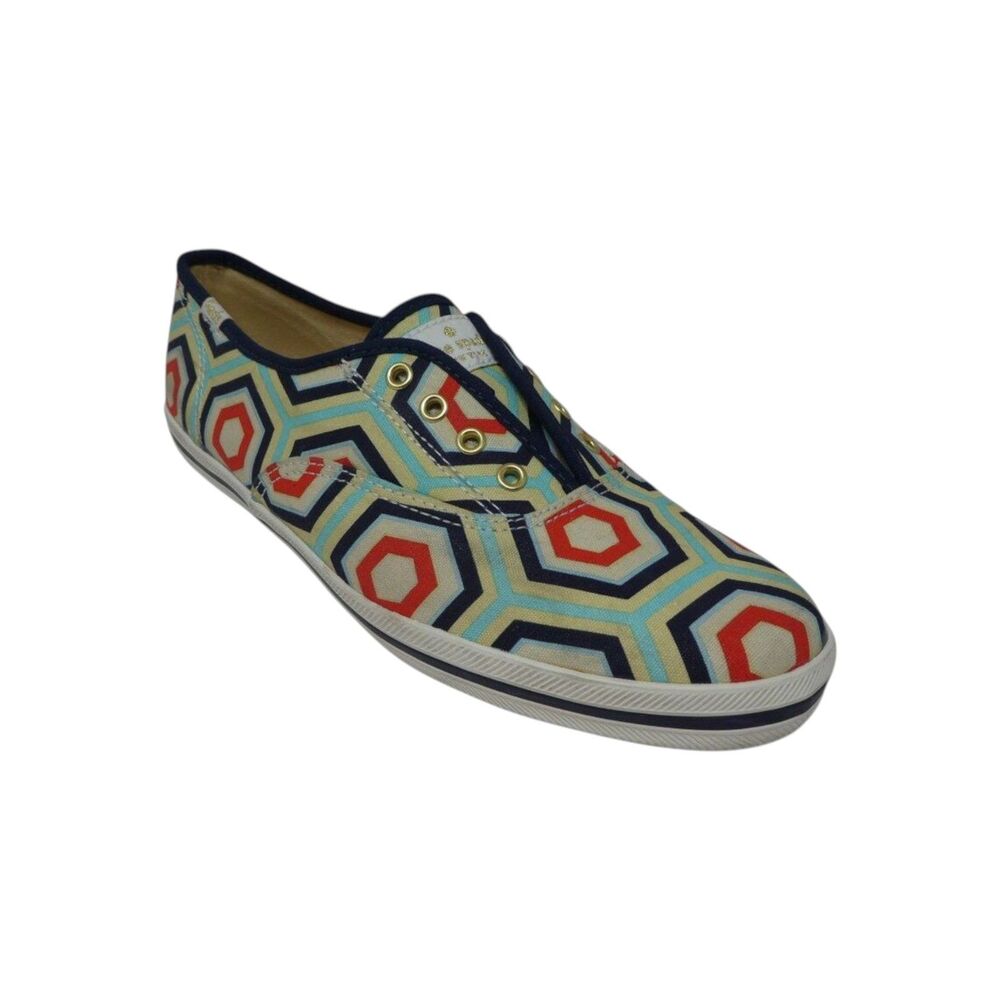 Keds Kate Spade Geometric Canvas Slip On Designer Sneakers Womens 7.5